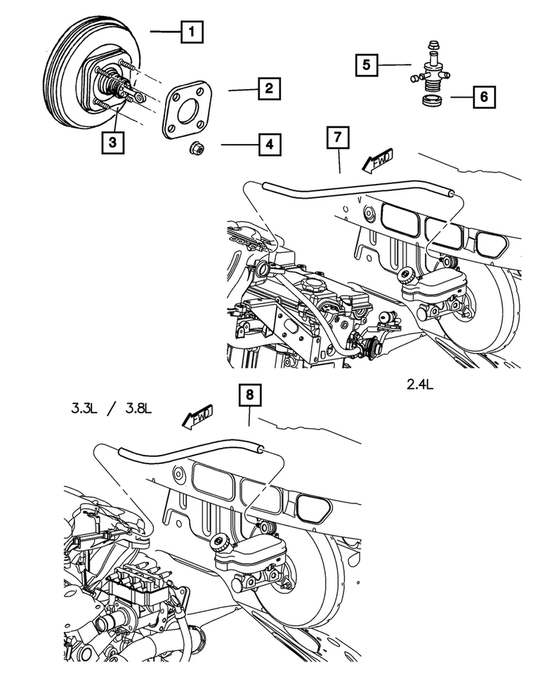 Подлинный обратный клапан усилителя тормозов Mopar 4723391 - Изображение 2 из 2