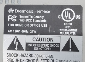 Sega Dreamcast HKT-3020 Game Console With Cables - USED TESTED WORKS