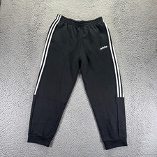 Adidas Climalite Sweatpants Mens L Black Tapered Striped Athletic Performance
