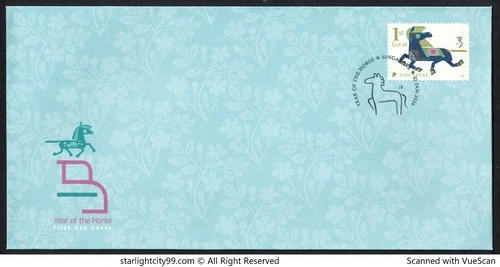 SINGAPORE 2026 ZODIAC YEAR OF HORSE FIRST DAY COVER 1 SELF ADHESIVE BOOKLET PANE