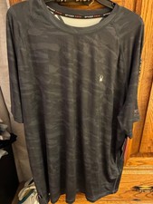 373 NWT SPYDER SWIM RASH GUARD SHORT SLEEVE SHIRT BLACK DIGITAL CAMO MEN XL