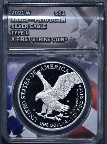 2023 $1 AMERICAN SILVER EAGLE UNC First Strike 1 oz .999 ANACS MS70 A6809