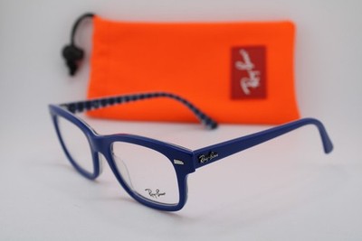 NEW RAY-BAN RB 5383 8090 BLUE LETTERPRINT AUTHENTIC EYEGLASSES 52-19