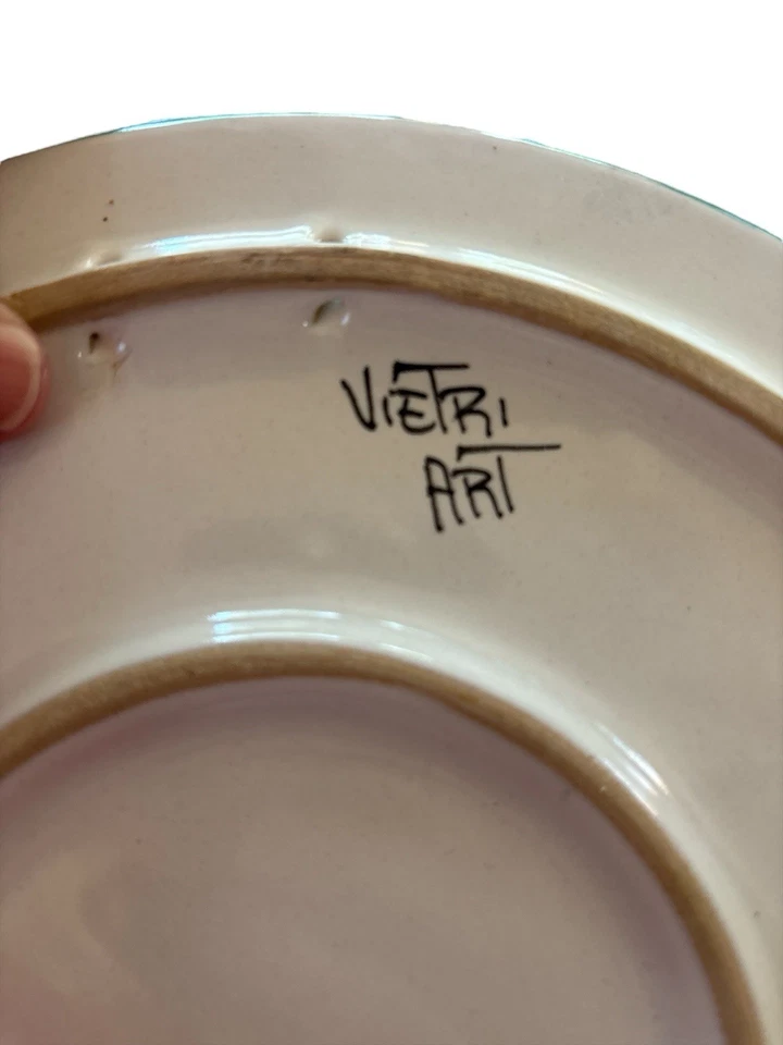 Placa de cerámica italiana esfera de reloj solo 9,5 pulgadas redondo limón flores repuesto Foto 4 de 4