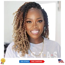 Tiana Passion Twist Hair - 14 Inch Synthetic Ombre Brown-Blonde, 8 Packs