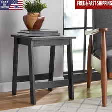 Square Wood Side Table Black Finish Versatile Indoor Accent Decor Storage New