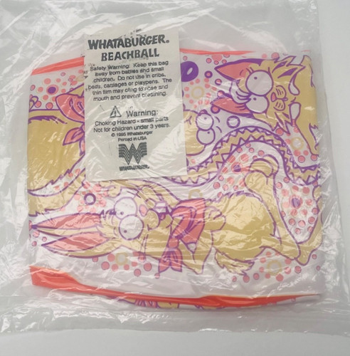 Vintage Whataburger Inflatable Beachball New in Package 1995 Collectible BIN 17