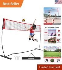 Volleyball Net, 12FT Portable Volleyball Net for Backyard, Freestanding Volle...