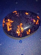 Yooperlight piccola pietra di palma lucida roccia sodalite floreale lago Michigan