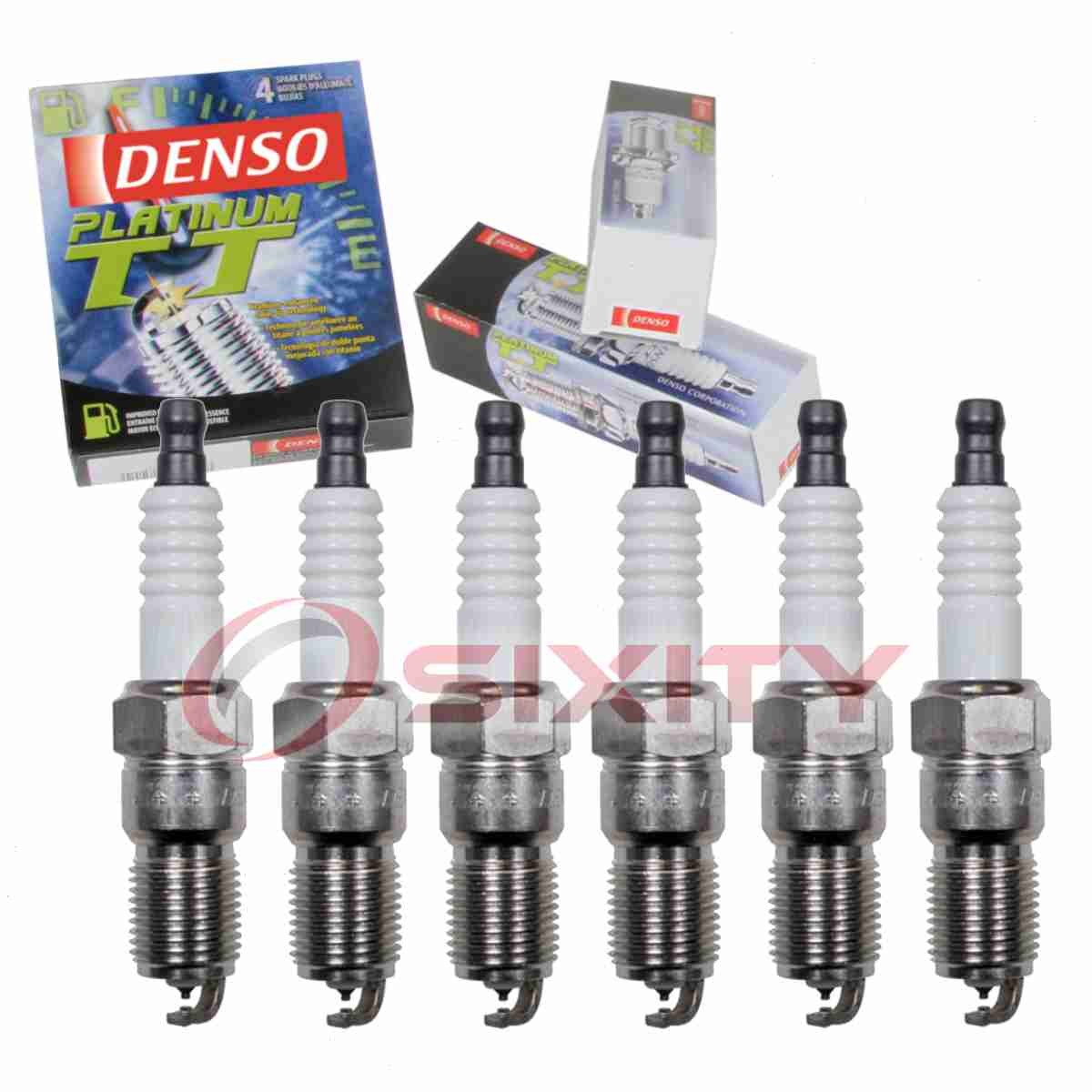 6 pc Denso Platinum TT Spark Plugs for 1976-1982 Volvo 264 2.7L 2.8L V6 jn