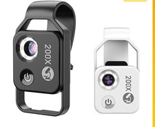 200X Microscope With CPL Lens Led Light Micro for iPhone Android Cell Phone US