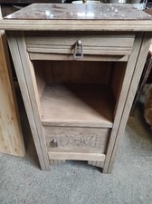 Ancien petit meuble Chevet en bois et marbre  41 x 35 cm par 72 cm de haut