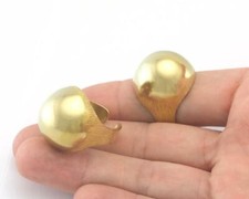 Domed Adjustable Ring raw Brass 19mm 9US inner size - Adjustable  Oz3641