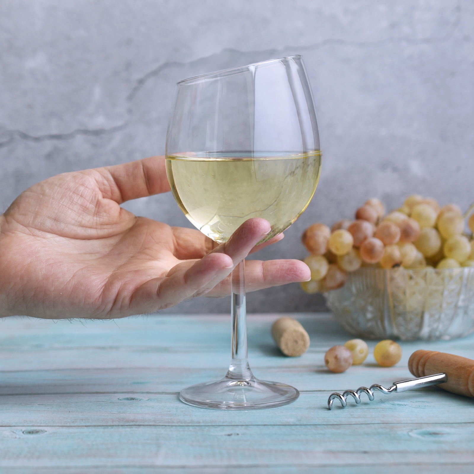 G Francis Large 'Red Wine' Glasses Set of 4 - Slant Rim Wine Glass with Stem