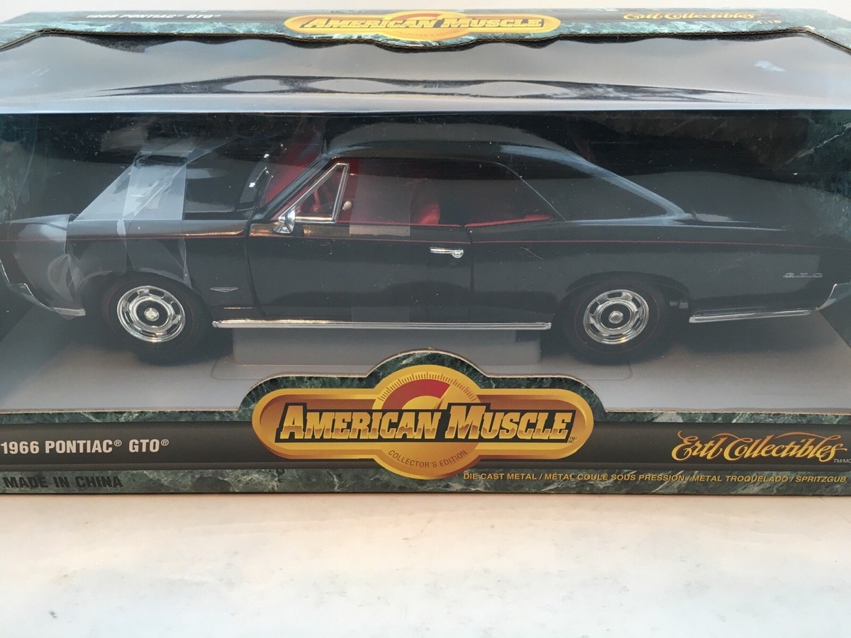American Muscle GTO 黒 1/18スケール Ertl American Muscle 1966 Pontiac GTO 1/18 Diecast Black w