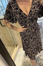 Chaps By Ralph Lauren Purple Tan Short Sleeved  Dress Xl  Empire Jersey woman's