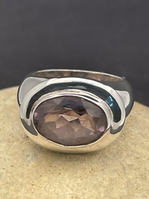 ECHTER AMETHYST RING gefasst in 925 STERLINGSILBER SCHNELLER KOSTENLOSER VERSAND!!