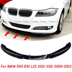 Front Lip Splitter Glossy Black Spoiler Fit BMW E90 LCI Standard Bumper 2009-12