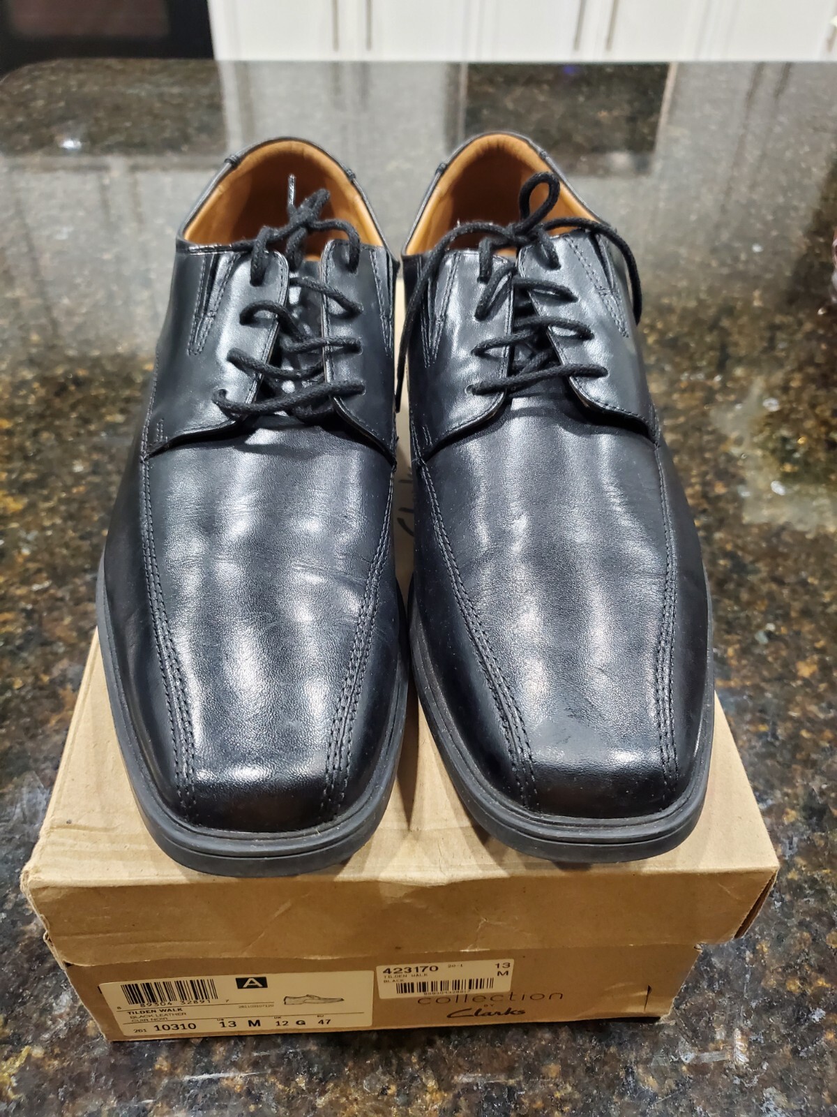 SAOLA Scarpe eleganti Oxford Clarks Tilden Walk uomo in pelle nera top US 13 M