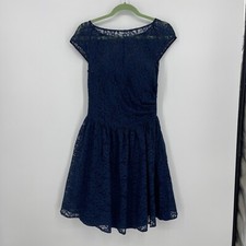B2 Jasmine Navy Blue Lace Knee Length Dress Bridesmaid Size 10