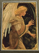 Art Nouveau Angel Print - Elegant Vintage Style Illustration Poster 18x24in