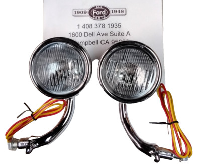 FORD Cowl lights 1930 1931 12 volts USA made pair A-13302-ESTS NEW in the box