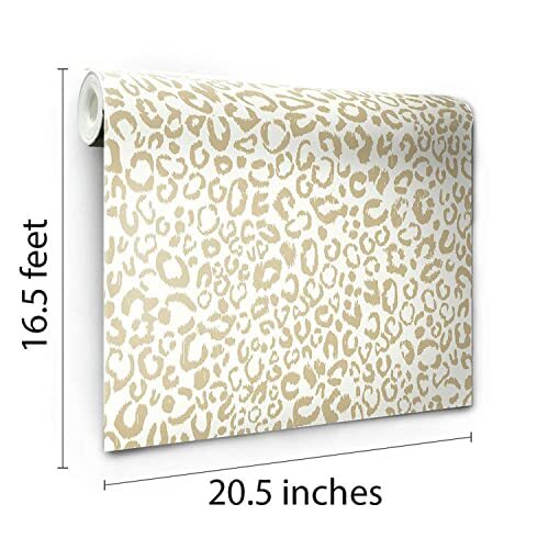 RoomMates RMK10700WP Leopard Peel & Stick Wallpaper Gold for sale