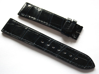 Chopard Kroko Lederarmband Dunkelblau für Dorn + Faltschließe Anstoß 20 mm NEU