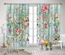 3D Flower Butterfly ZHUA640 Photo Curtain Window Blockout Fabric Amy 2023