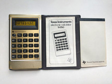 Texas Instruments TI-1750 Calculator LCD with leather Case Vintage 1977 Retro