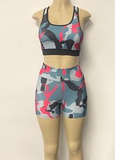 Workout support bra and short set