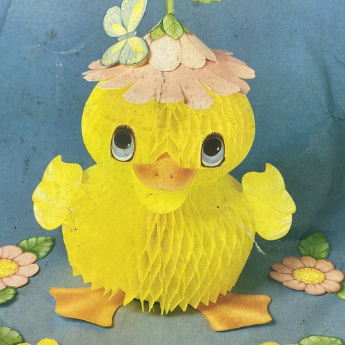 Vintage Hallmark Ducky Duddle Centerpiece Bunnies Honeycomb Decoration Easter - Picture 8 of 8