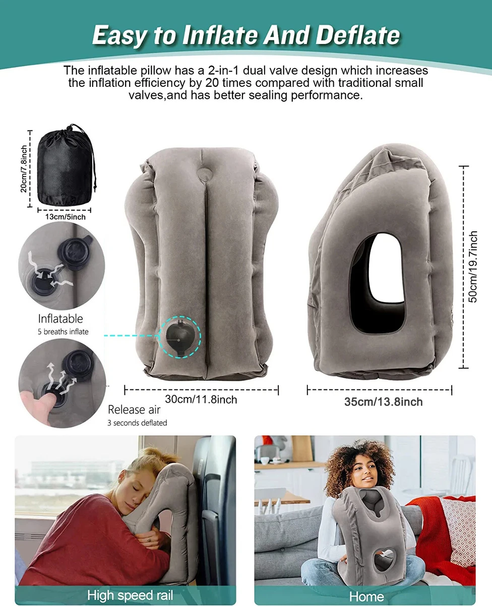 Inflatable Travel Pillow for Airplane Neck Air Pillow for Sleeping Car  Office