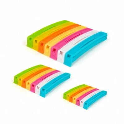 PRECIOUS LONDON 21 x Food Bag Storage Clips Freezer Fridge Sealing Pegs Mixed Sizes Multicolour