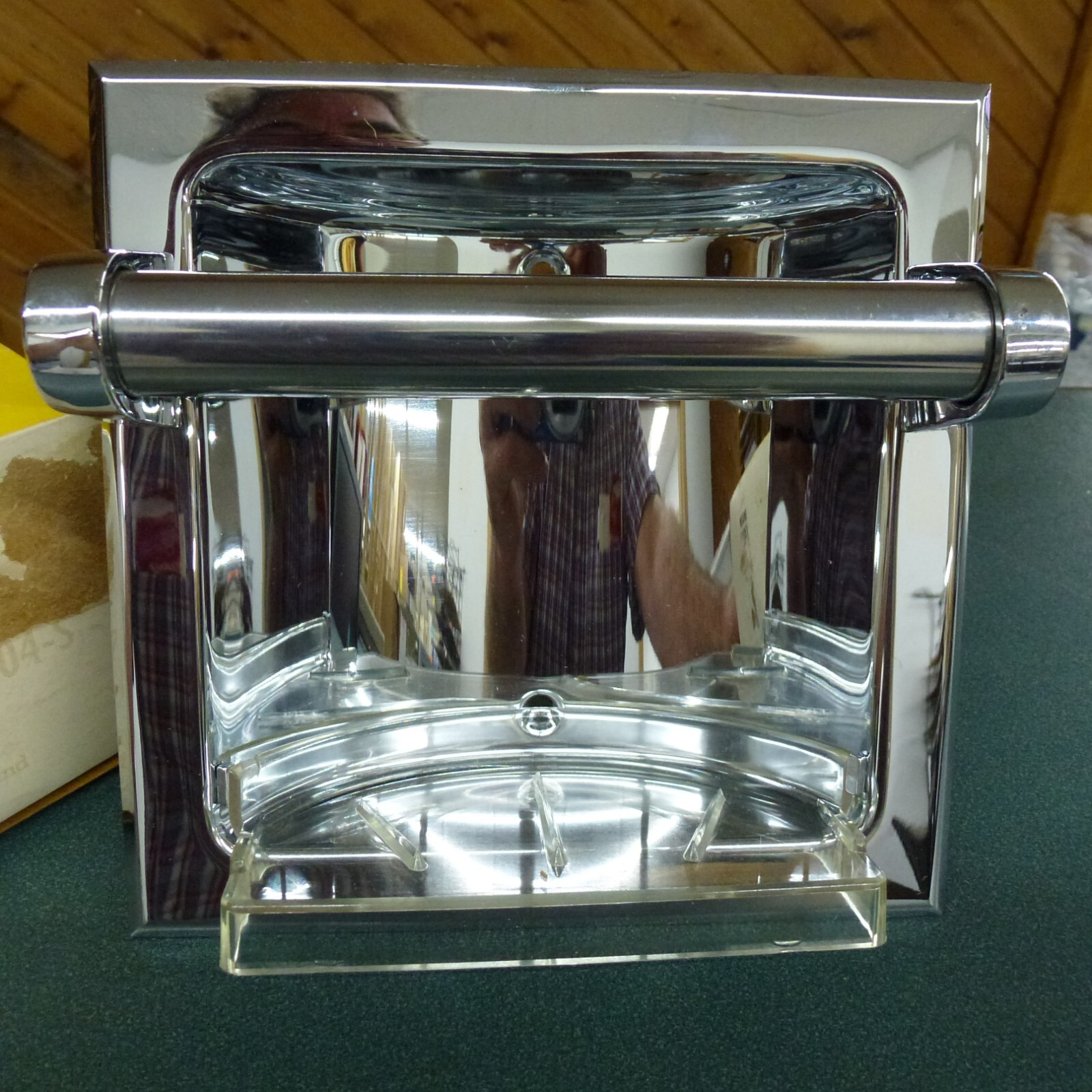 Miami Carey Chrome Recessed Soap Dish Grab Bar 8004S with plastic