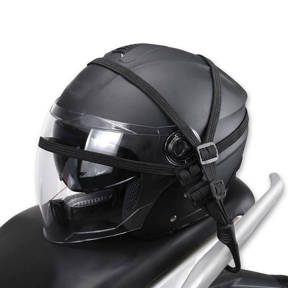 High-strength Elastic Motorcycle Cargo Helmet Luggage Sundries Net Holder Black