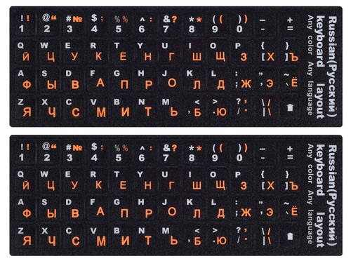 2 Pack Russian Keyboard Stickers Replacement for Computer Notebook Laptop - 第 1/7 張圖片