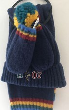 M S 12-18 Months 3 Part Harry Potter Navy Hat ,Scarf Miittens Set