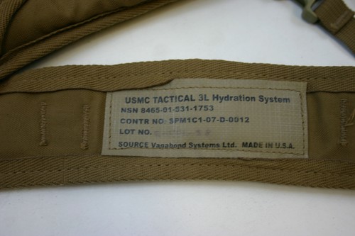 Militärausgabe USMC Coyote braun taktisch 3L Hydratationssystem Träger USGI GC - Bild 4 von 5