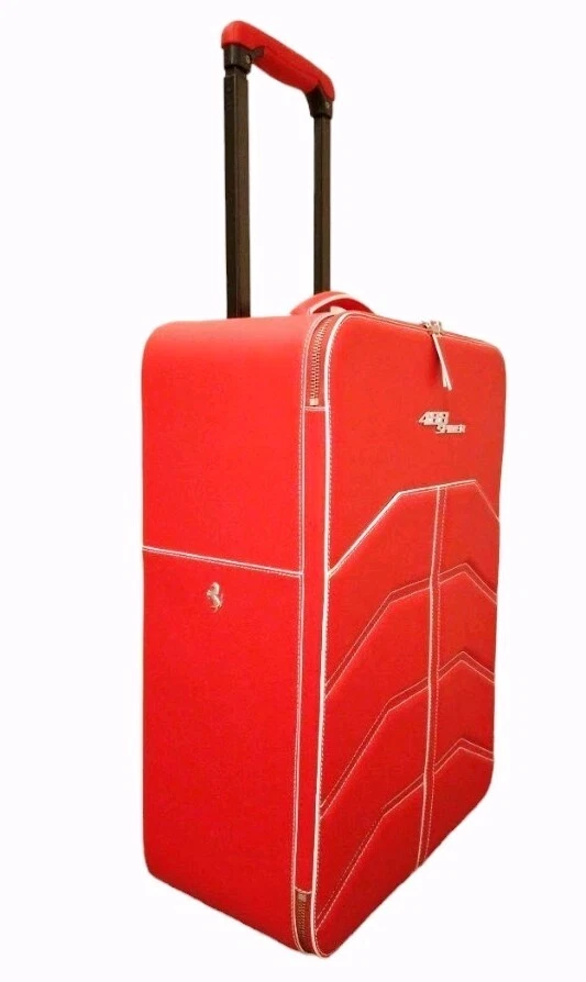 Ferrari 488 Spider Red Suitcase Luggage Carry Case White Stitch Rare Limited NEW - Image 3 of 4