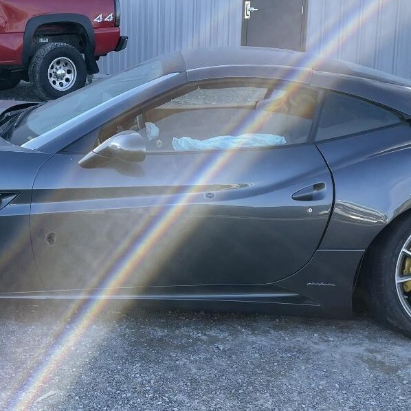 2010 FERRARI CALIFORNIA EXTERIOR DOOR HANDLE GRIP ASSEMBLY GRAY LEFT DRIVER SIDE