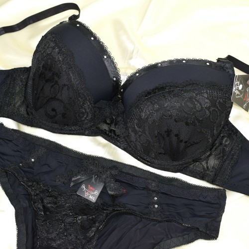 Sexy Sujetador conjunto De Encaje Negro Lentejuelas Acolchada Señoras Ropa  Interior calzoncillos Lencería Conjuntos | eBay