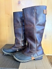 Sorel Slimpack Tall 8 Nutmeg Brown Equestrian Riding Rain Waterproof Rare Buckle