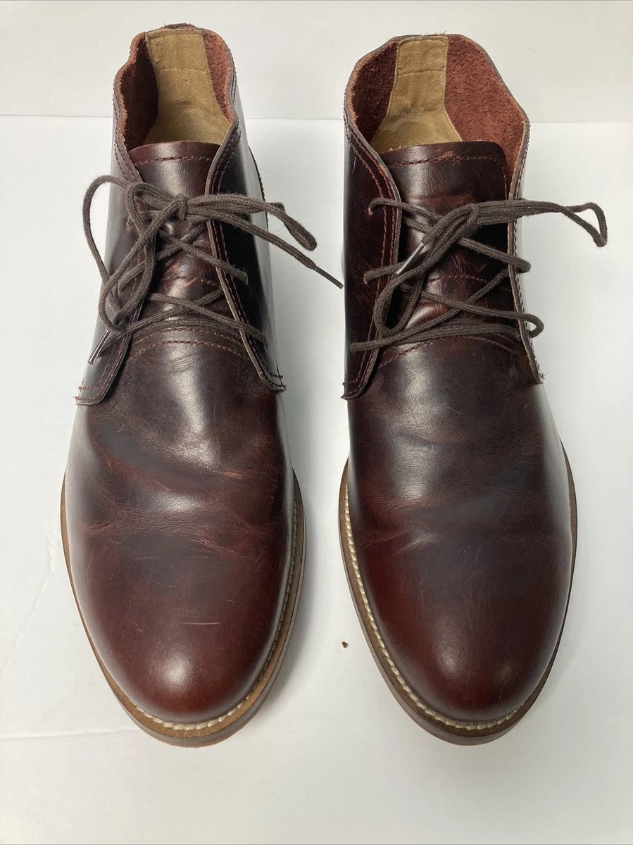 J Shoes Monarch Plus Mens Brown Leather Lace Up Chukka Boots Size