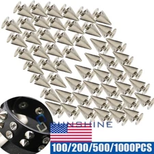 Spike Studs Leather Punk Cone Bullet Rivets Screwback Studs for DIY Craft Cloths