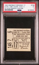 ⚾ 1953 CINCINNATI REDS Baseball Ticket Stub - Jackie Robinson!  🧢