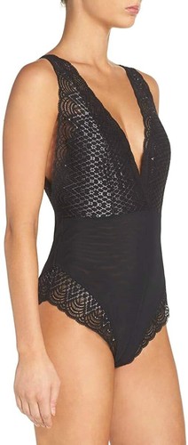 Free People Women's 237667 Sinking Ships Bodysuit Black Combo Jumpsuit Size L - 第 2/3 張圖片