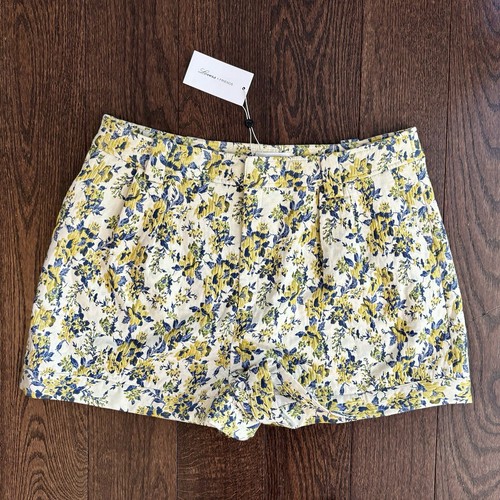 Pantalones Cortos Mujer Lovers + Friends Warren Amarillo Azul Floral Cintura Alta REVOLVE XL - Imagen 1 de 8