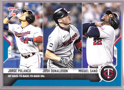 Jorge Polanco Josh Donaldson Sano Twins 2021 Topps NOW 824 Blue 22/49 Miguel's #
