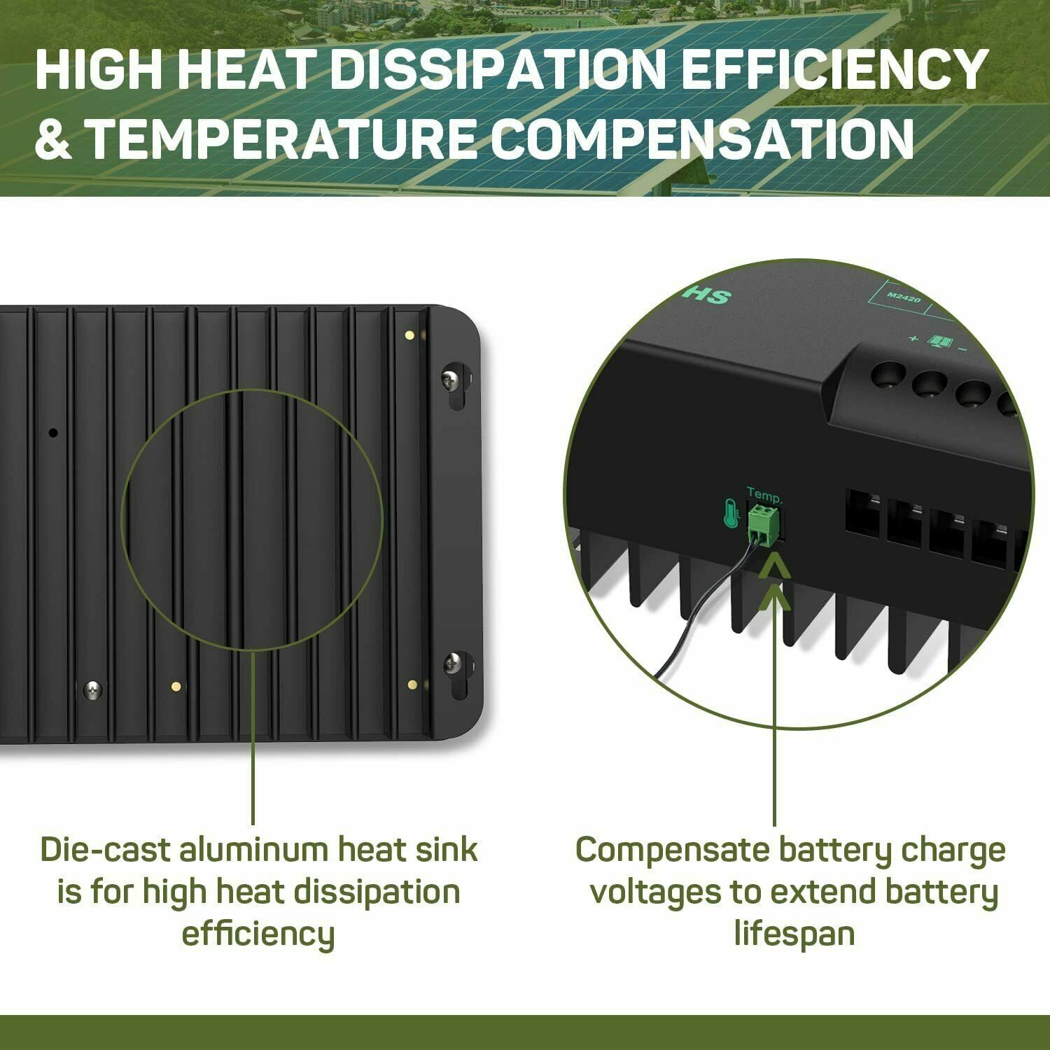 HQST 20A 40A 60A 80A 100A MPPT Solar Charge Controller
